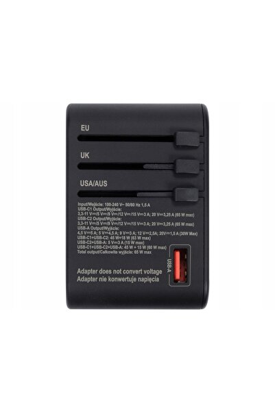 yato ADAPTOR DE ALIMENTARE DE CĂLĂTORIE PENTRU PESTE 150 DE ȚĂRI USB-C PD 65W...