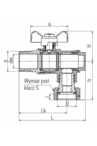 NO BRAND Robinet cu bilă cu acționare rotativă SPIN, cu filtru, DN20-PN25 3/4...
