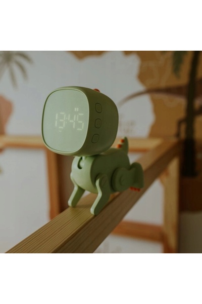ecolight Ceas deșteptător electronic digital ROBO DINO VERDE Cablu USB