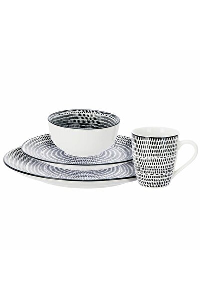 HowHomely SERE DE MASĂ SET 16 piese SET DE SERVIRE PENTRU 4 PERSOANE, FARFURI...