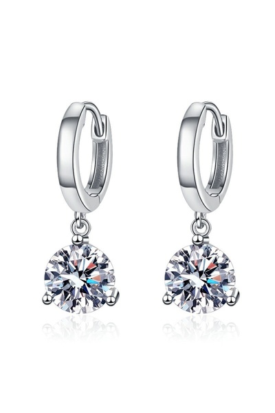 choice2 1ct and 1ct white 1ct/ 2ct/4ct Moissanite Diamond Earrings S925 Slive...