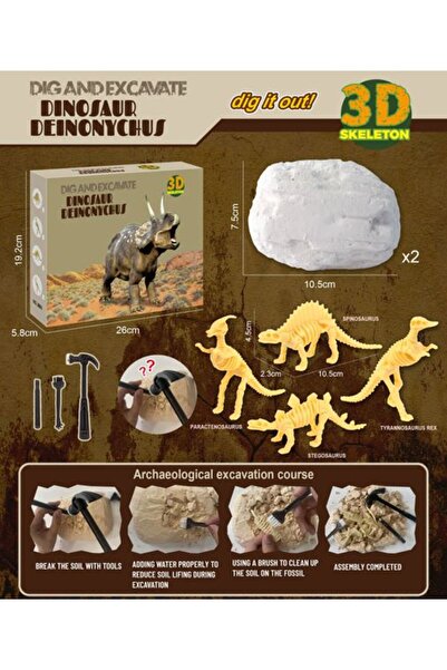 PlayFun ΣΕΤ Απολιθωμάτων Δεινοσαύρων 8003 - Παιχνίδι για Παιδιά, Ιδανικό Δώρο...
