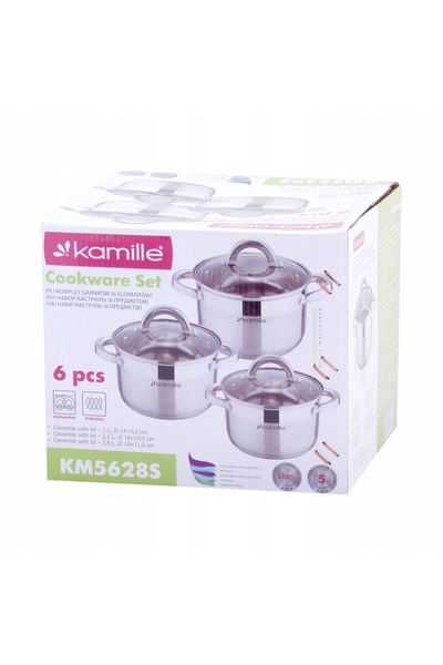 Kamille Set de oale din oțel inoxidabil 6el