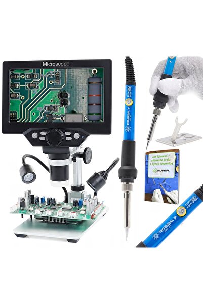 TECHREBAL Microscop Digital 1200x + Fier de lipit de precizie "Blue Jet"