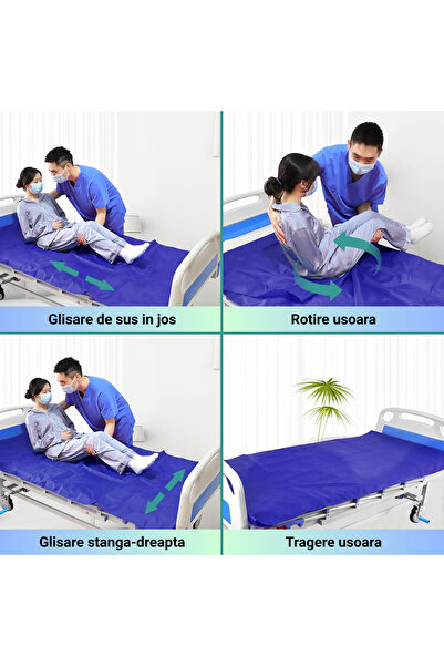 Whimlets Cearșaf tubular pentru transferul pacienților - reutilizabil, din poliester, pentru îngrijire în spital și la domiciliu, 60 x 68 cm