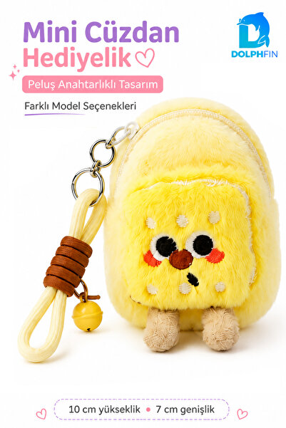 DolphFin Plush Mini Wallet with Keychain and Zipper Coin Bag Children's Gift ...