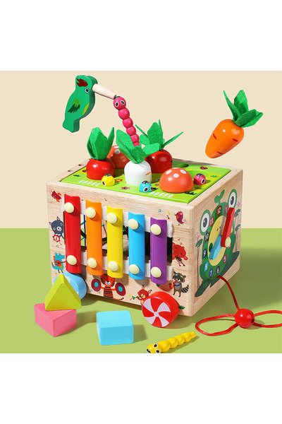 OEM Mașinuță de jucărie din lemn cu activități educative și de motricitate - ...