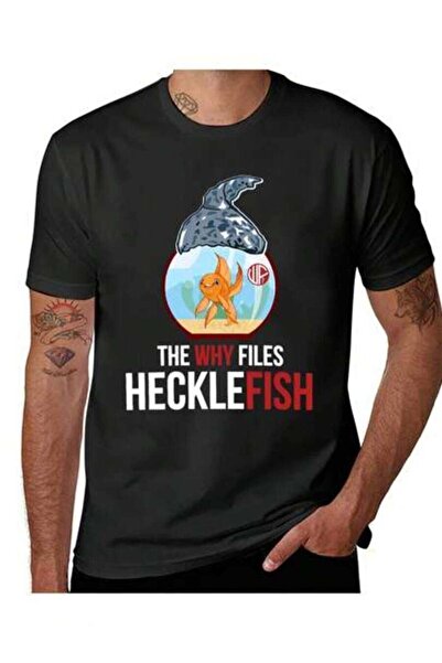 21JNRY Men's "The Why Files Hecklefish" Graphic - 100%, Vintage-Inspired Blac...