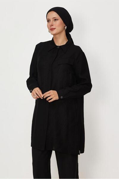 Alvina Shirt Collar Viscose Tunic 46698
