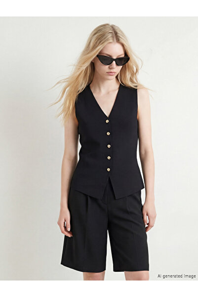 LC Waikiki V Neck Women's Knitwear Waistcoat