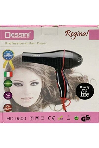 Dessini Regina Professional Hair Dryer HD-9500 1800-2200W AC Motor Fast Dryin...