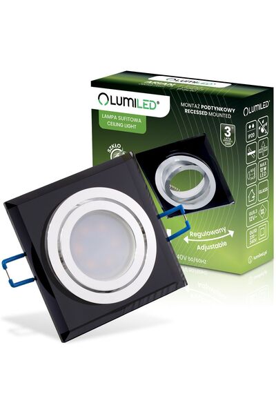 Lumiled ARIAN Spot de tavan încastrat cu halogen, din sticlă, pătrat, orienta...