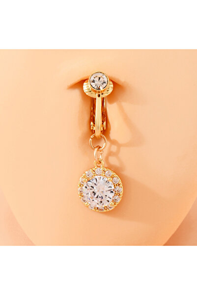Choice7 Heart body Navel & Bell Button Rings 2839-GD 1pc Non-piercing Faux Fa...