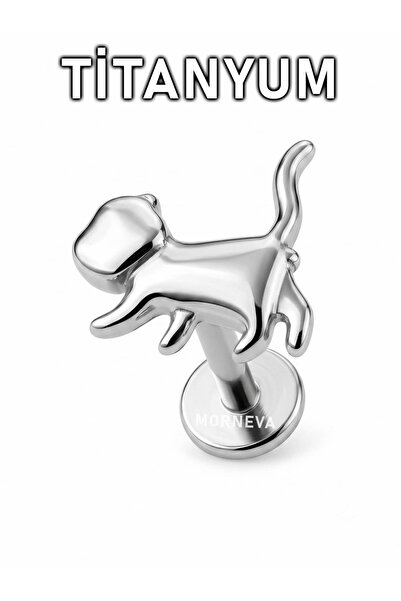 MORNEVA Titanyum Taşsız Kedicik Kulak Lobe Helix Tragus Piercingi (1 Adet)