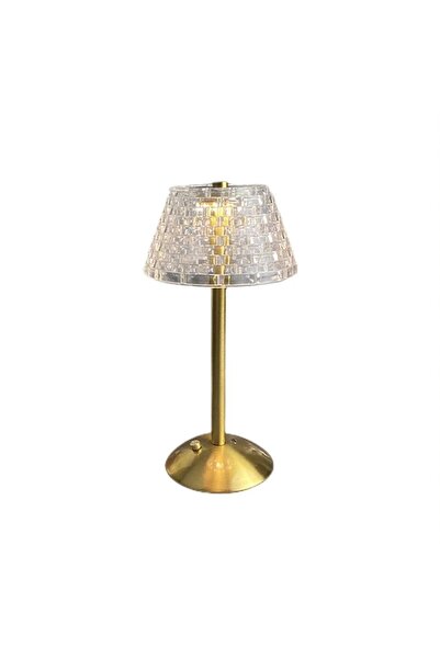 Generic Veioză retro cu abajur din cristal, lampă de masă reîncărcabilă LED