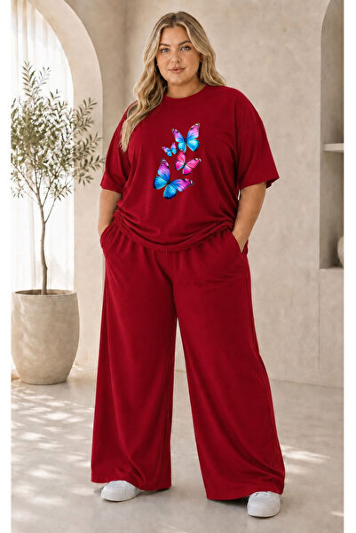 classy moda Women's Plus Size Premium Oversize Cotton 2-Piece Tracksuit Set C...