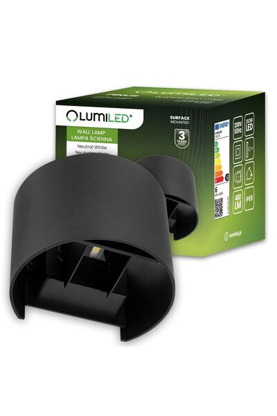 Lumiled Lampă de perete LED pentru grădină/fasadă 2x3W 4000K Reglabilă sus-jo...