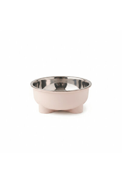 AKDC Plastic & Stainless Steel Pet Feeding Bowl – 15 cm - Pink / Sage Green /...