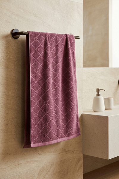 Menderes Home La Notte Flora King Βελούδινη Πετσέτα Χεριών Δαμασκηνί 50x90 εκ.