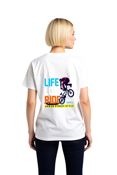 PayBuy تي شيرت نسائي مطبوع عليه رسومات BMX Freestyle لركوب الدراجات، قصة مريح...