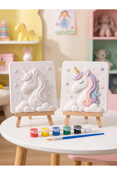 Tabdiko Tek Boynuzlu Unicorn 15x15 Taş Boyama Seti – Çocuk ve Yetişkin Hobi Seti