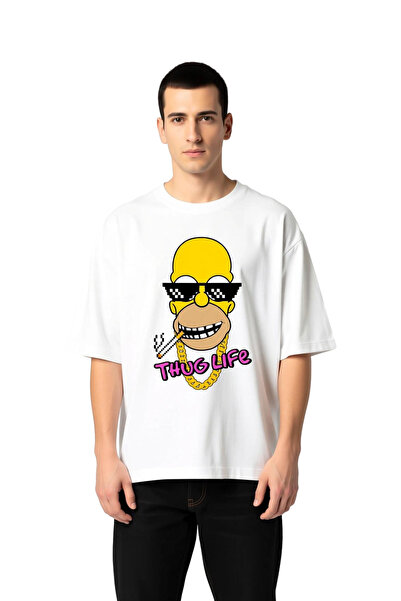 PayBuy Men's Oversize Graphic Printed T-Shirt Street Culture Themed Cartoon D...