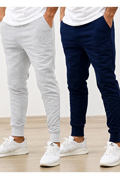 TORUK MAKTO Set of 2 Unisex Ribbed Leg Sweatpants Jogger Comfortable Fit Dail...