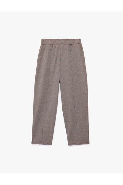 Koton Regular Waist, Elasticated Side Pockets, Comfortable Fit, Checkered Bar...