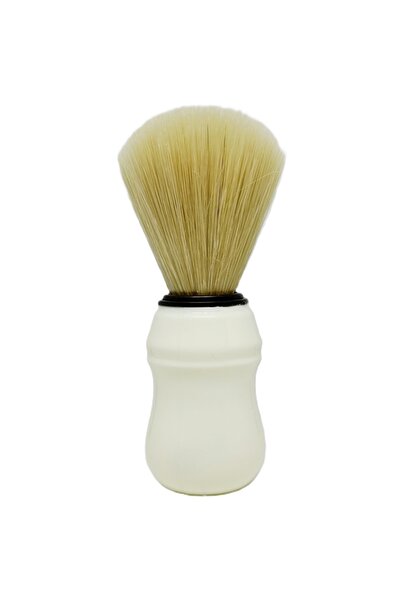 atamanstore Beyaz Plastik Saplı Berber Sakal Tıraş Fırçası, Yumuşak Kıllar, H...