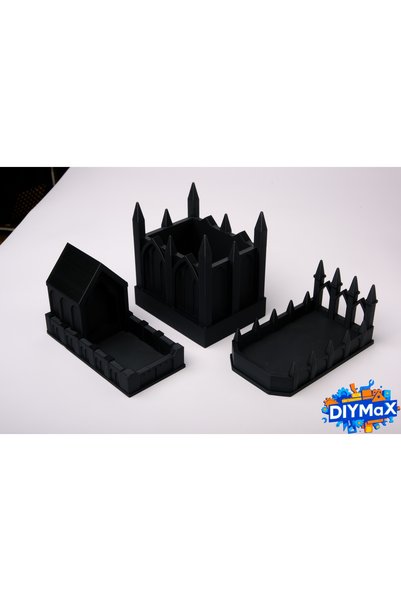 DIYMaX Gothic Organizer Set Medieval Cathedral Design Desk Organizer