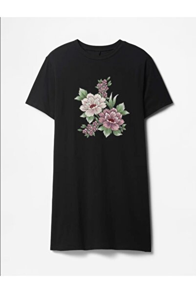 classy moda Μπλουζάκι με στάμπα με ανθοδέσμη, υπερμεγέθη, εξαιρετικά μακρύ το...