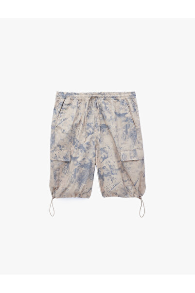 Koton Belted Lace-Up Cargo Pocket Detailed Stopper Cotton Abstract Printed Be...