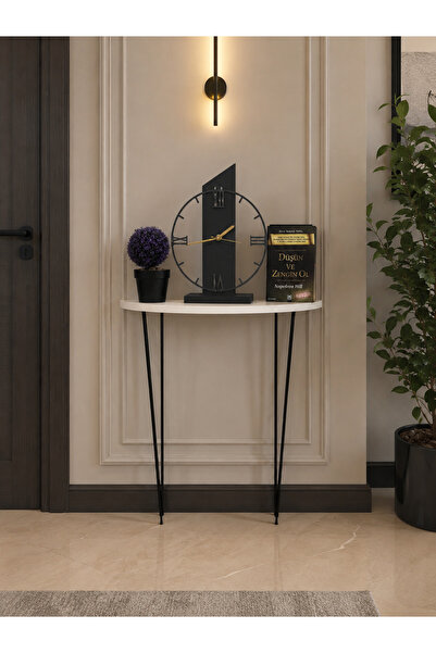Lavientohome Elips Dresuar 60x18 cm Beyaz Yarım Ay