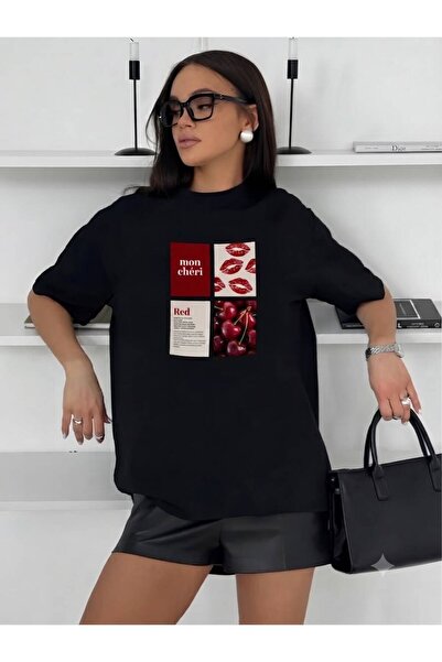 LELVANİ TRICOU ROȘU MON CHERRY LIP RED PENTRU FEMEI CU GULER ROTUND