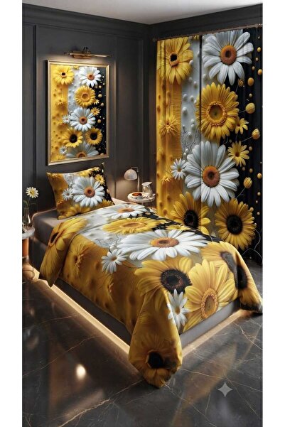 Elmas Dizayn 280*240 Cm. Special Design Single Bedding Set with Background Cu...