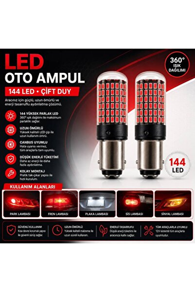 Genel Markalar 144 LED ÇİFT DUY AMPUL/KIRMIZI