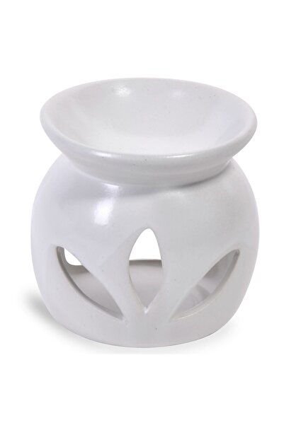 OEM Difuzor de ulei parfumat din ceramică albă 7.5x8.5cm cu decupaje decorative