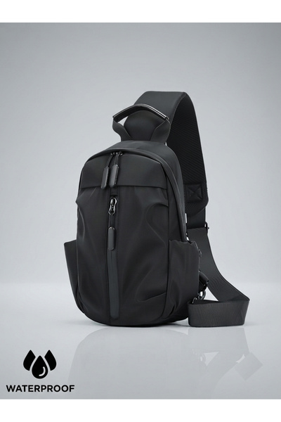 Tech&bello accessories Black Cross Strap Shoulder and Waist Bag with Water Re...