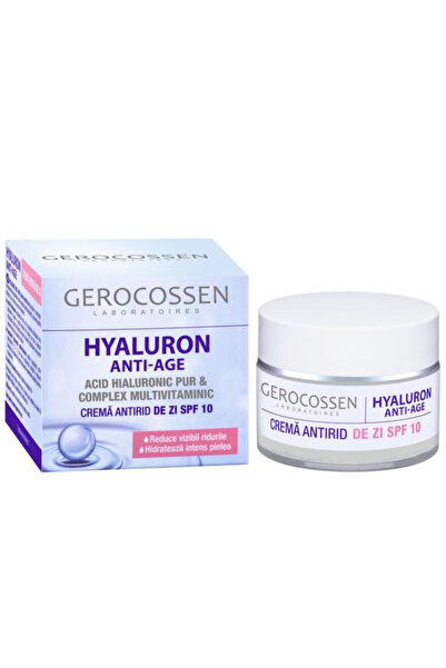 GEROCOSSEN Αντιρυτιδική Κρέμα Ημέρας SPF 10 Υαλουρόνη Αντιγήρανσης, 50 ml