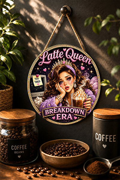 Mayeka Latte Queen Breakdown Era Pink Glitter Okrugli MDF Stol za Kafu