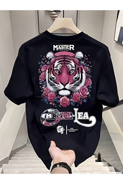 21JNRY Men's Graphic Print Crew Neck T-Shirt, Thick T-Shirt For Men