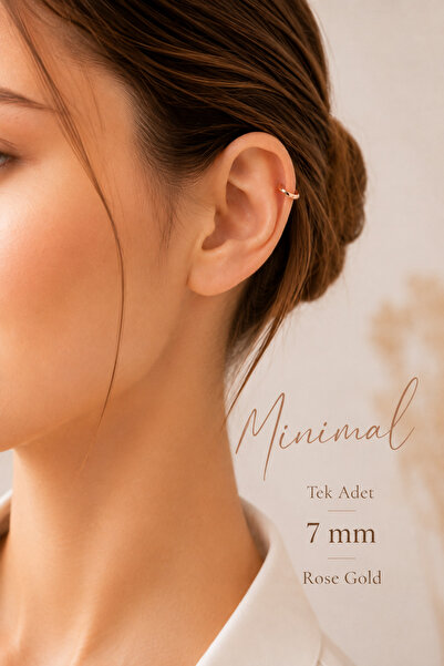 Sacce Scarves&Accessories Minimal Rose Gold Halka Piercing Helix Tragus Kıkır...