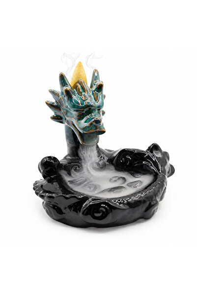 craftmystic Ceramic Dragon Stand for Perfumed Cones – Spiritual Protection an...