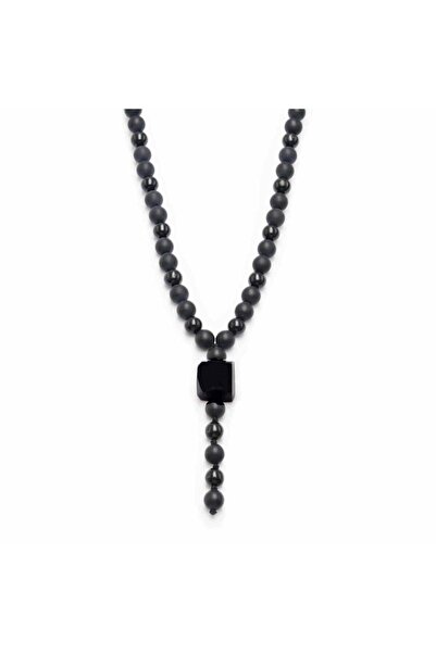 craftmystic Colier cu Margele din Obsidian Negru si Onyx model Y Turmalina ne...