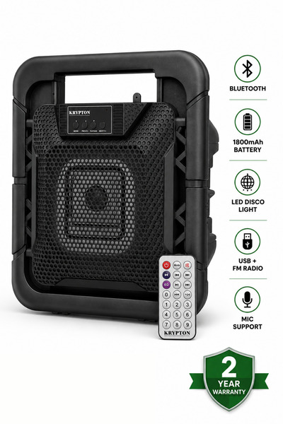 Ummelia Krypton Rechargeable Bluetooth Party Speaker|1800mAh Battery| LED Dis...