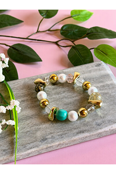 FLAWSOME JEWELRY STORE Elastic Stone Summer Bracelet Colorful Stone Bracelet