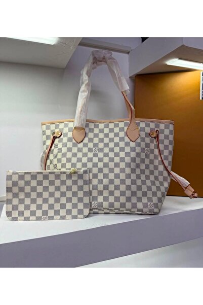 Doze Cream Square Patterned Luxury Shoulder Bag