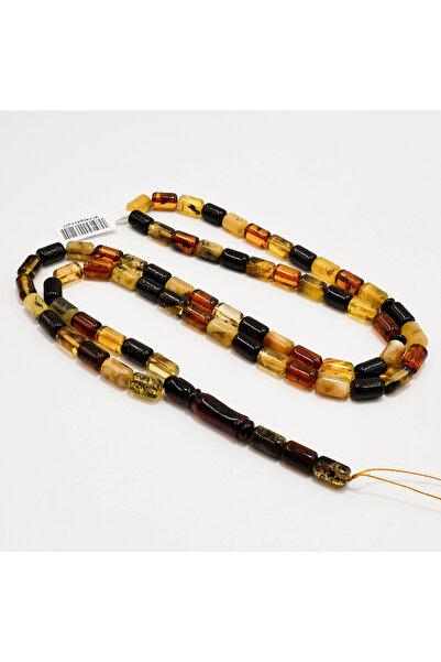 Generic Brand Macintosh Amber Bead Rosary– 69 Beads 7.5×11mm Multicolor Barre...