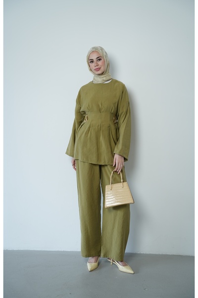 QUWİQ Women's Waist-Sitting and Back-Tie Hijab Set