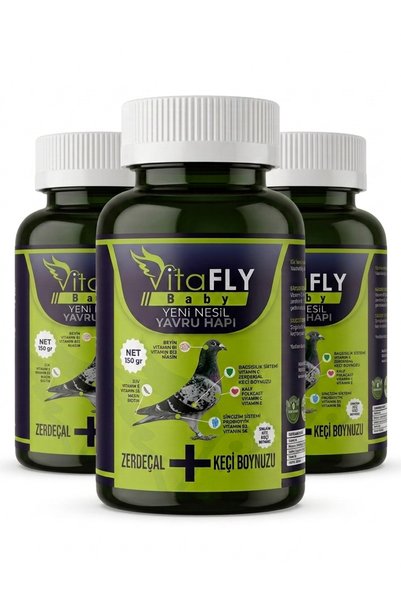 VİTAFLY Baby Yavru Güvercin Hapı 150 gr 3'lü Paket - Zerdeçal VE Keçi Boynuzl...